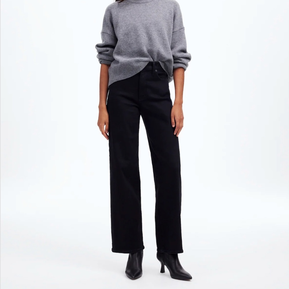Madewell Women's The Perfect Vintage Wide Leg Jean Size 23 Washed black